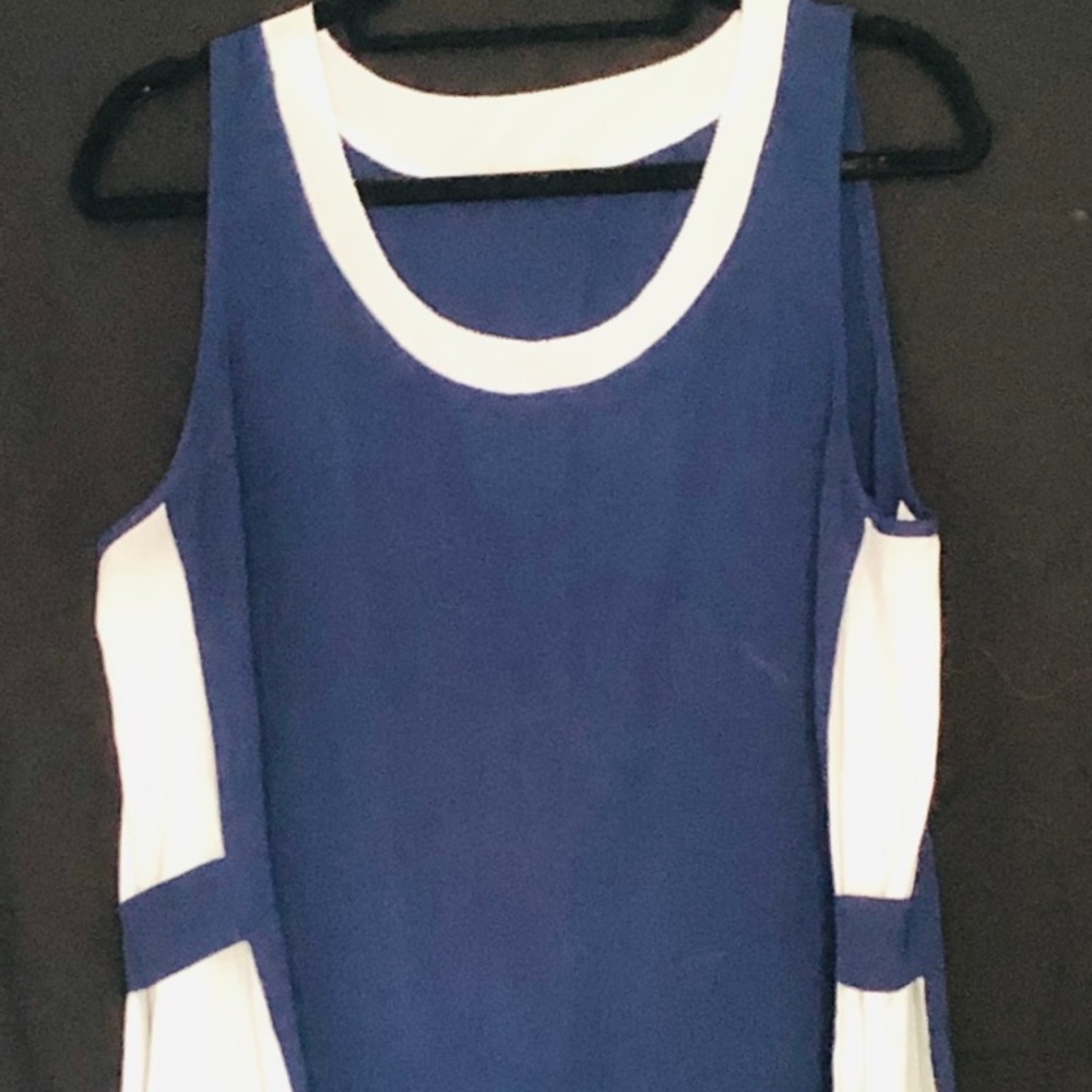 Dress Blouse Navy/White